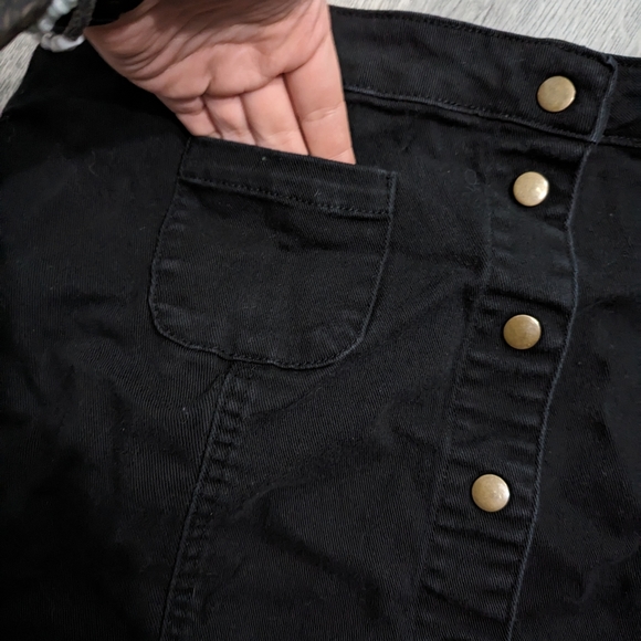 Amnesia black Denim Jeans skirt size Large Goth Alt Y2K - Picture 6 of 9